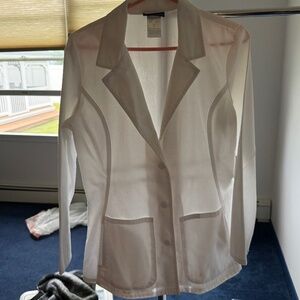 Cherokee white fitted lab Jacket blazer coat white size s